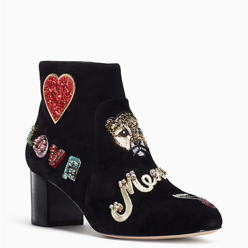 NWOB Kate Spade New York Liverpool Ankle Boots Black Suede